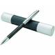 Kovové guľôčkové pero v puzdre, čierna náplň, strieborná